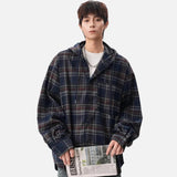 Versatile Y2K Plaid Hooded Long Sleeve Shirt