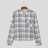 Men Casual Plaid Oversize Long Sleeve Shirt