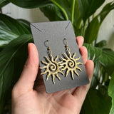 Large Swirl Sun Spiral Celestial Earring