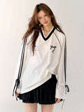 Women Sporty Black Oversized Long Sleeve T-Shirt