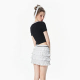 Vintage American Letter Print Crop T-Shirt