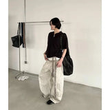 Women Trendy Vintage American Washed Wide Leg Jeans