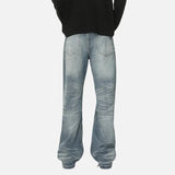 American Style Vintage Washed Blue Denim Jeans