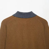 Effortless Argyle Plaid Knitted Polo Sweater