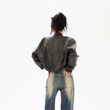 Women Vintage American Motorcycle Leather Jacket