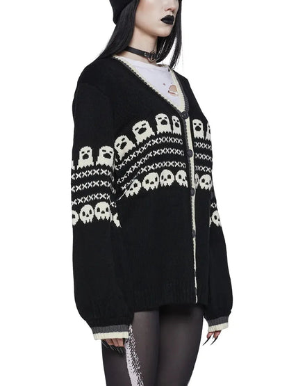 Halloween Retro Skulls & Ghosts Sweater