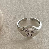 Minimalist Sterling Silver Flower Geometry Ring
