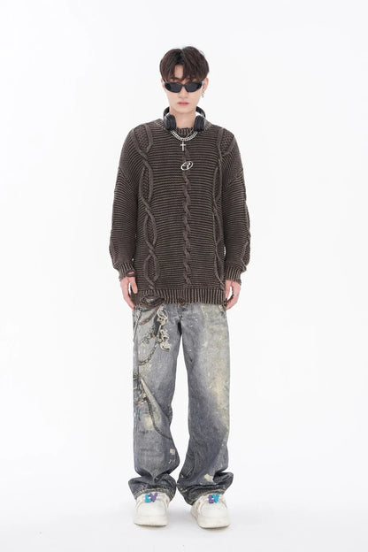 Twisted Cable Knit Sweater