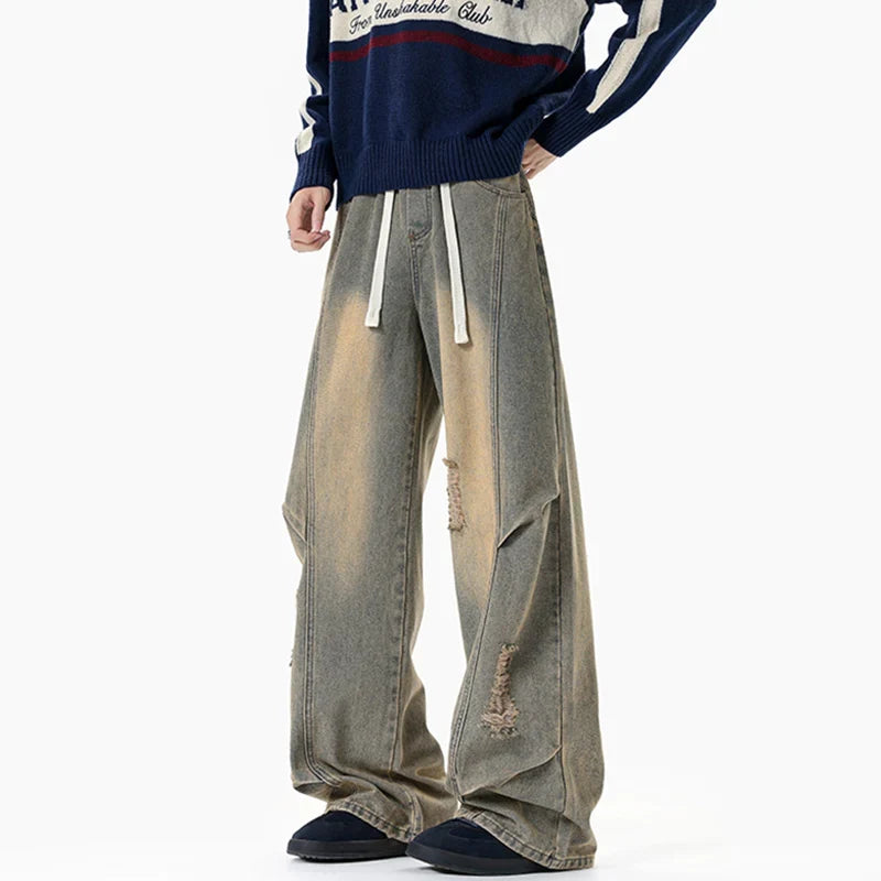 High Quality Vintage Gradient Washed Jeans