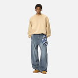 Vintage Distressed With Scarf Washed Denim Jeans