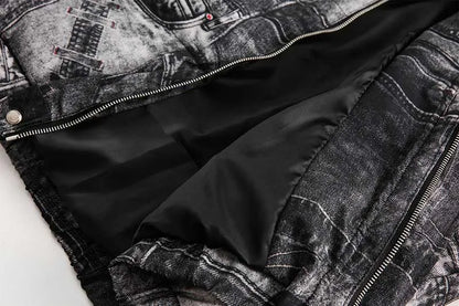Minimalist Graffiti Printed Loose Hip Hop Jacket