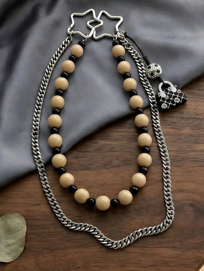 Handmade Acrylic Beads Stainless Steel Waist Chain
