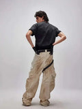 Irregular Patchwork Tailored Color-Washed Scimitar Jeans