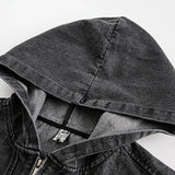 Embroidered Number Hooded Jacket