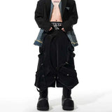 High Street Stylish Patchwork Straight Baggy Jorts