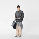 Minimalist Label Detail V-Neck Sweatshirt