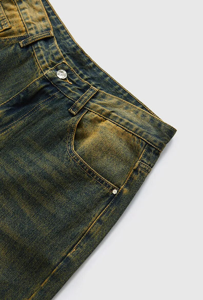 Vintage Washed Flare Denim Pants