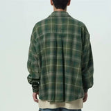 Streetwear Cool Plaid Lapel Autumn Vintage Shirt