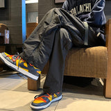 Polyester Dark Baggy Cargo Pants