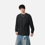 Comfortable Textured Crew Neck Long Sleeve T-Shirt