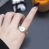 Unique Gold Watch Color Gothic Ring
