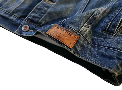 Embroidered Turn Down Collar Loose Denim Jacket