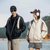 Durable Color Block Waterproof Leather Jacket