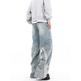 Vintage Streetwear Casual Blue Gothic Aesthetic Jeans