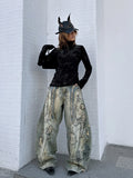 Boyfriend Vintage Embroidered Cool Baggy Jeans