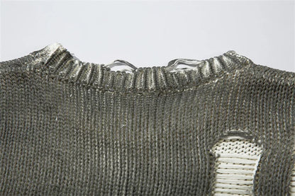 Vintage Distressed Loose Knitwear Sweater