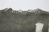 Vintage Distressed Loose Knitwear Sweater