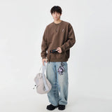 Soft Embroidered Crew Neck Sweatshirt