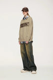 Distressed Lettered Sweater