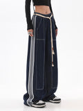 Rope High Waist Baggy Denim Pants