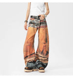 Original Pattern Loose Casual Wide Leg Jeans
