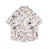 Youth Japanese Cartoon Print Summer Shirt