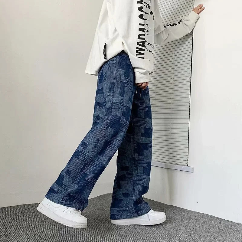 Patchwork Textured Pants
