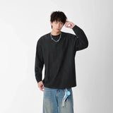 Comfortable Textured Crew Neck Long Sleeve T-Shirt