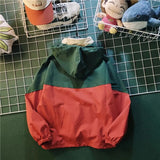 Half Zipper Windbreaker Hooded Jacket