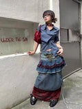 Casual Plaid Irregular Short Sleeve Shirt