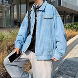 Solid Color Casual Loose Button Denim Jacket