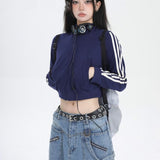 Stand Collar Long-sleeved Sweatshirt