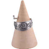 Elegant Lotus Flower Peacock Open Ring
