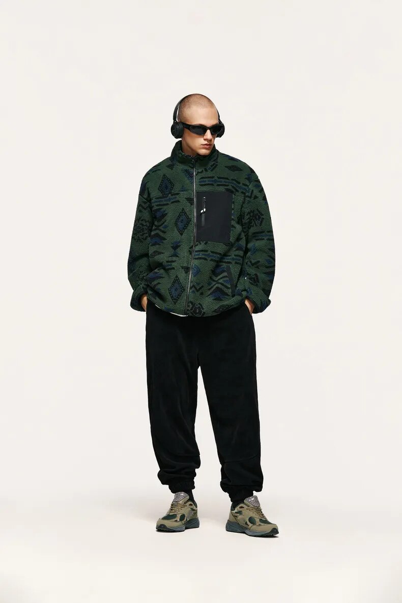 Ethnic Printing Sherpa Jacket
