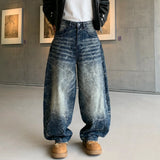 Electric Blue Graffiti Washed Scimitar Jeans