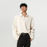 Classic Youth Casual Loose Fit V-Neck Polo T-Shirt
