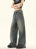 Gradual Change Washed Blue Jeans