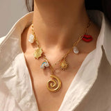 Golden Circle Sun Pearl Pendant Necklace