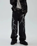 American Washed Flare Lightning Jeans