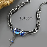 Black Zircon Star Titanium Bracelet